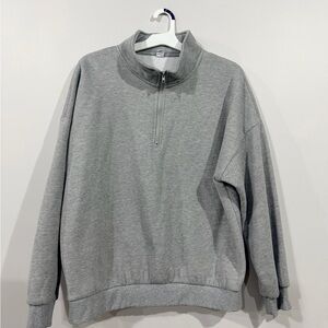 Women's Gray Half-Zip Sweatshirt